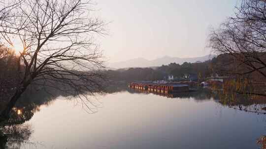 杭州西湖茅家埠秋天风景