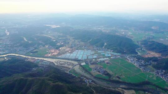 江西上饶横峰岑山夕阳航拍延时风光