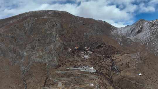 航拍西藏拉萨扎叶巴寺建筑群