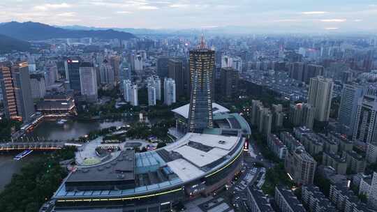 杭州拱墅区西湖文化广场城市航拍