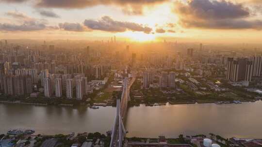 广州日出光影 鹤洞大桥延时