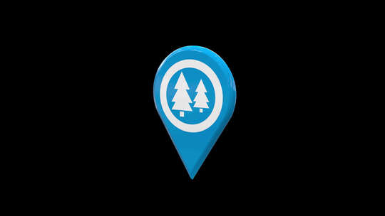森林公园3D地图位置别针浅蓝色V9