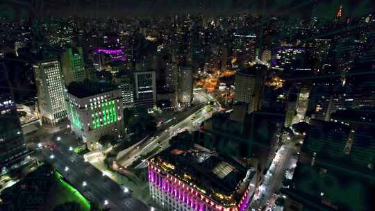 航拍城市夜景视频素材模板下载