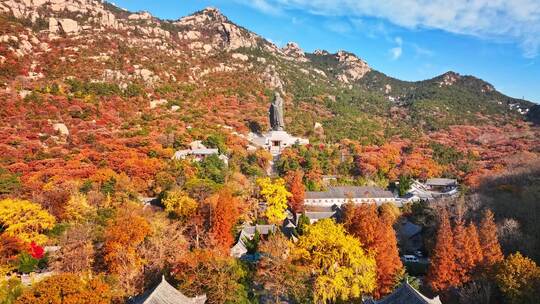 青岛崂山青岛秋景青岛太清宫航拍