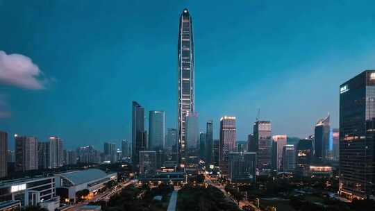 深圳城市高楼夜景俯瞰