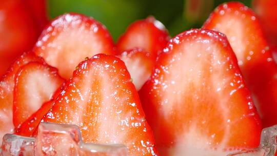 红颜奶油草莓视频素材模板下载