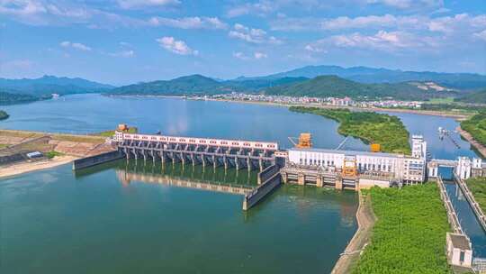 4K广东清远市飞来峡大坝水利枢纽延时4