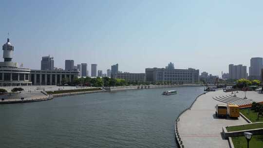 天津海河两岸高楼建筑航拍