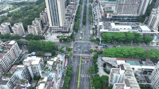 江门白石大道航拍城市建筑风光