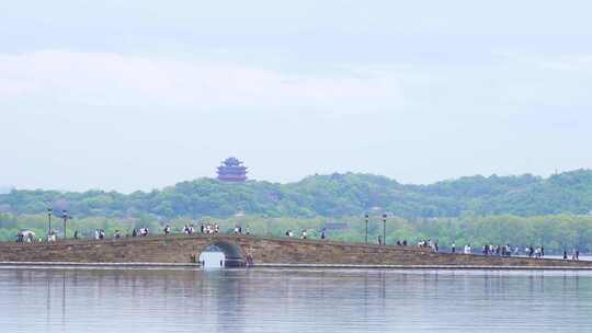 杭州西湖白堤玉带桥风景