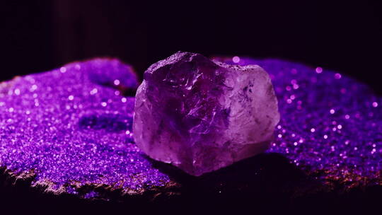 紫色宝石水晶扫光唯美意向视频素材模板下载