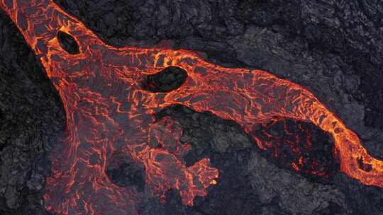 熔岩、火山、玄武岩、无人机