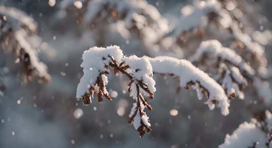 唯美城市夜晚雪景