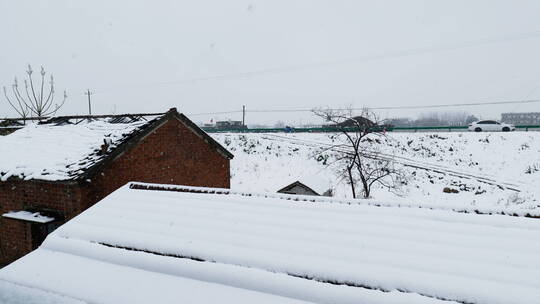 4K冬天大雪纷飞空镜