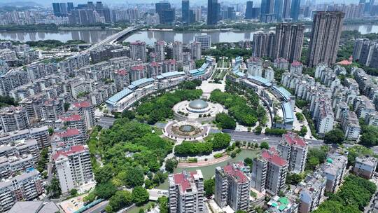 福州榕城广场航拍居民区住宅区金山生活区