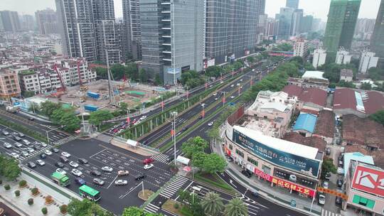 佛山禅城区城市交通建筑航拍