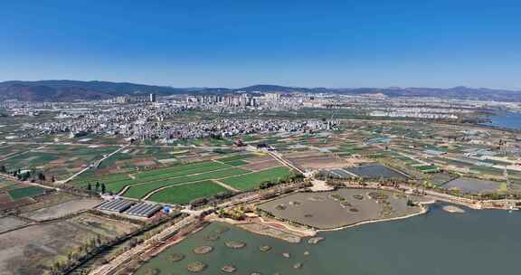 玉溪江川区星云湖国家湿地公园航拍0914