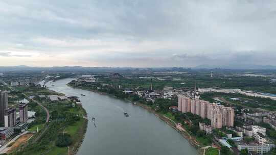 江西抚州凤岗河国家湿地公园航拍