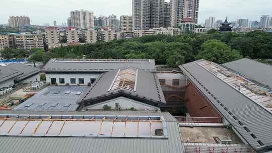 航拍衡阳市图书馆新馆建设筹备