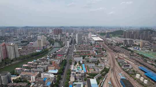 江苏徐州城市风光航拍高楼建筑风景