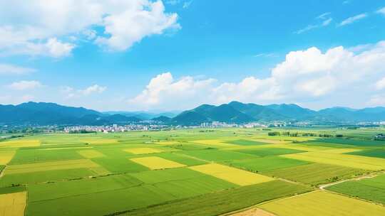 航拍乡村田野自然风光
