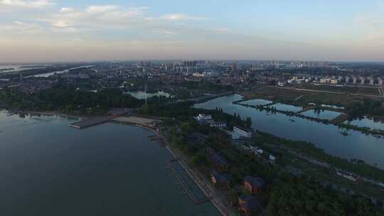 湖水航拍 风景区旅游 水政漕运 堤坝航拍2