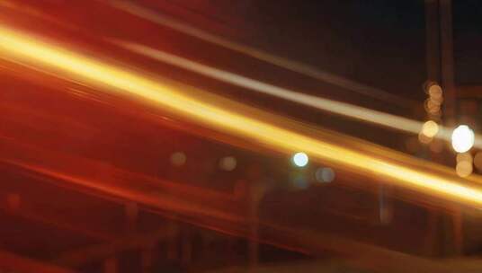 夜晚街道光线轨迹画面