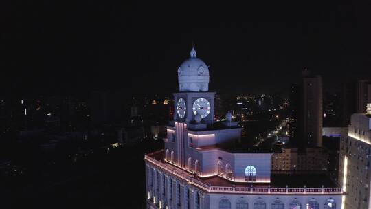 郑州城市夜景航拍交通银行大厦建筑摄影视频素材模板下载