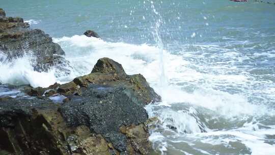 海浪礁石慢门