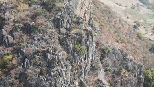 云南大理宾川观音箐悬空寺航拍