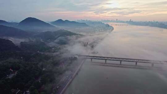 钱塘江日出 钱江一桥  杭州日出大景