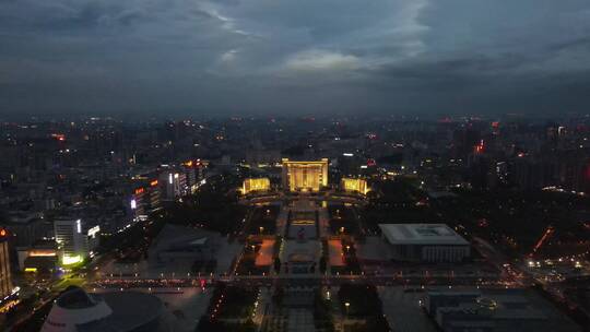 东莞中心广场夜景航拍