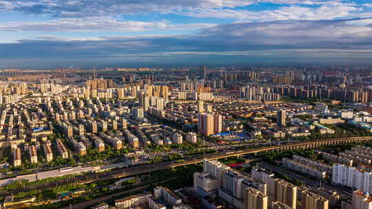 辽宁沈阳大东区航拍城市交通车流建筑