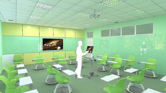 学校 3d教室 教学 3d动画 生长变形动画视频素材模板下载