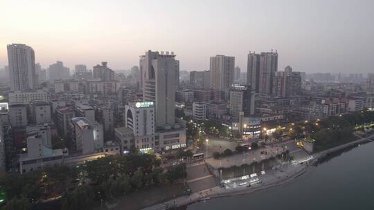 湖南衡阳城市夜景航拍4k