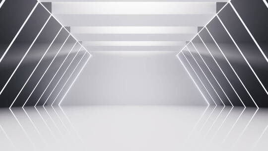 白色未来感隧道3D渲染视频素材模板下载