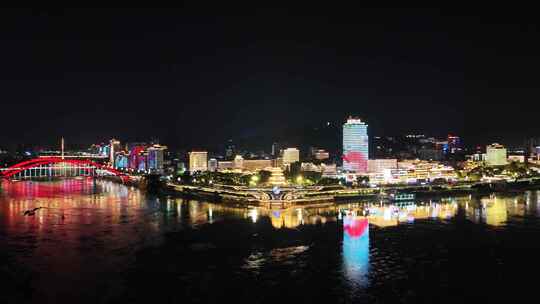 四川宜宾合江门广场夜景