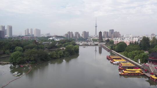 航拍江苏泰州城市风貌大画幅 4k