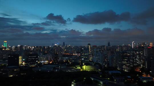 上海浦西傍晚晚霞延时