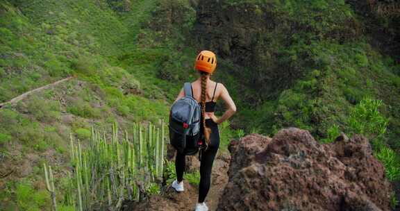 女人，徒步旅行，Barranco Del