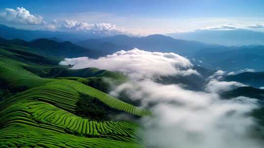 山川河流空中俯瞰美景