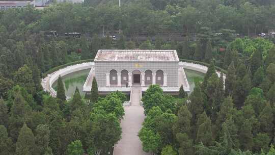 河北邯郸晋冀鲁豫革命纪念园航拍视频素材模板下载