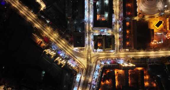 黑河市夜景航拍