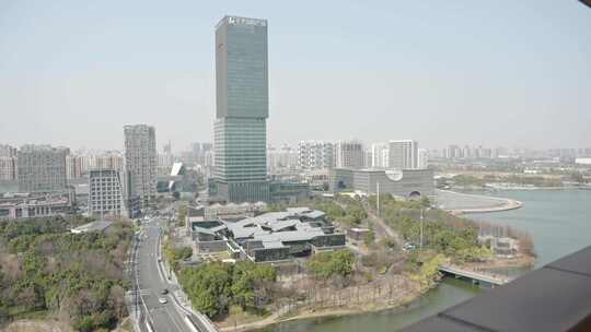 上海嘉定区嘉定新城三件套商务建筑空镜