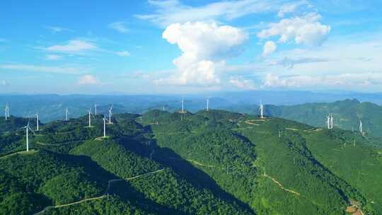 四川省广元市黑石坡新能源风力发电风车旅游