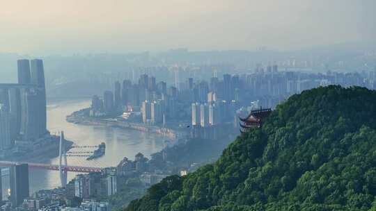 重庆南山鸟瞰大景航拍视频素材模板下载