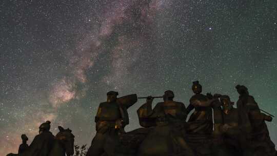 万源八台山八仙过海雕塑气辉英仙座流星雨