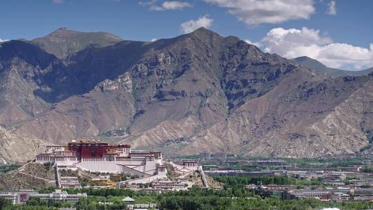 西藏拉萨布达拉宫大全景横移