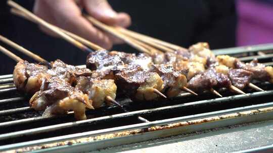 烧烤 烤羊肉串 羊肉 美食 夜宵 夜生活