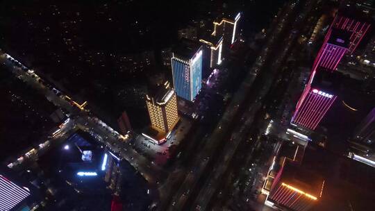 东莞鸿福路夜景航拍视频素材模板下载
